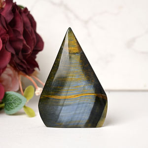 Venta al por Mayor de Adornos de Cristal Curativo en Forma de Gota de Agua, Estilo Bohemio, en Amarillo y Azul, con Ojo de Tigre, para Decoración del Hogar y Regalos - Product Image 3