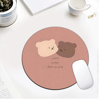 Tapis de souris rond en caoutchouc Lulin Anime avec base antidérapante et bord cousu 220x220mm pour PC/ordinateur portable