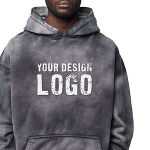 Street Hip Hop Spray Dyed Washed Oversized Mens <b>Hoodies</b> Customized Logo Gradient Color Plus Fleece Plus Size Men's <b>Hoodies</b> - Product Image 5