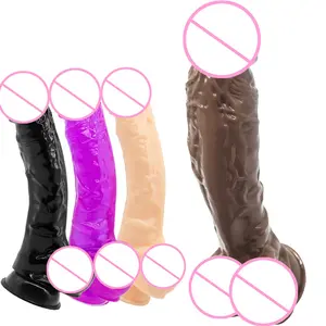 Yerleştirilebilir uzunluğu 23.5 cm kalın 4cm Anal seks oyuncak esnek popo fiş gerçekçi gerçekçi silikon mastürbasyon yapay penis adam için