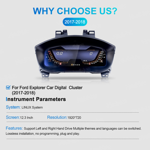 Panel de instrumentos digital Navihua con sistema Linux actualizado, velocímetro virtual, cabina para Ford Explorer 2017 2018 - Product Image 5