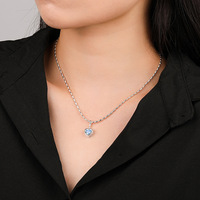 Collares de Plata de Ley 925 al por Mayor con Piedras de Nacimiento para Mujer, Colgantes de Corazón DIY en Doce Colores, Listos para Enviar