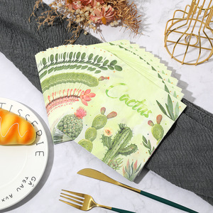 Cactus Napkins 330mm Disposable Paper Towels For Themed Party Use - Product Image 3