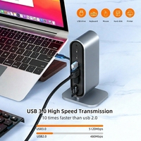 Station d'accueil pour ordinateur portable 12-en-1 en gros, Hub USB-C multi-ports avec HDMI et Ethernet pour ordinateur portable, personnalisable en vrac OEM