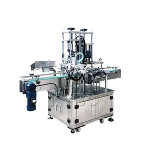 Small automatic jam and chili sauce glass plastic bottle and jar sealing vacuum rotary capping machine