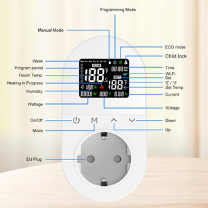 Tuya 16A WiFi LCD <b>Thermostat</b> Wireless Electric <b>Plug</b>-in <b>Thermostat</b> Socket Temperature Controller Voice Control for Alexa - Product Image 2