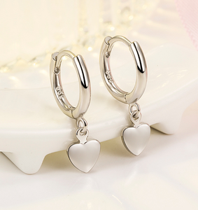 Ebrew she LL-pendientes huggie con forma de corazón, aretes chapados en plata para mujer <span class=keywords><strong>2023</strong></span> - Product Image 3