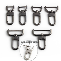 Lanière en métal de 16 mm, 20 mm, 25 mm, petit mousqueton à clip, boucle à fermoir, fermoir pivotant pour sac avec vis détachables