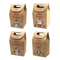 Vente en gros de sacs en papier kraft personnalisés pour les achats de cadeaux de Noël Papier couché pour l'artisanat et les bougies