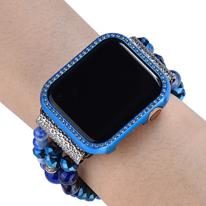 De zafiro de moda correa de reloj <span class=keywords><strong>Apple</strong></span> <span class=keywords><strong>Watch</strong></span> banda con Bling de marco de Metal de <span class=keywords><strong>38mm</strong></span> 42mm damas joyería de la muñeca de la <span class=keywords><strong>pulsera</strong></span> de la correa de - Product Image 4