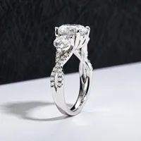 Bague de promesse MuShan en argent sterling 925 avec moissanite VVS, plaquée or 18 carats, pour fille, parures de bijoux de créateur MST Patent