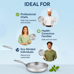 Micropoint tri-ply thép không gỉ nấu ăn Pan mà không pfas lâu dài không dính khỏe mạnh nấu ăn cảm ứng Fry Pan - Product Image 6