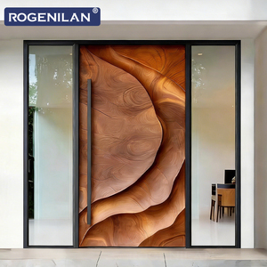 <span class=keywords><strong>Puerta</strong></span> de Seguridad Antirrobo de Aluminio con Grabado 3D Exterior Personalizado de Fábrica ROGENILAN, <span class=keywords><strong>Puerta</strong></span> Pivotante Frontal para Villa - Product Image 4