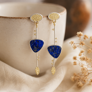 Orecchini creativi a forma di foglie triangolari con texture colorata, gioielli vintage da donna per tutti i giorni, idee regalo - Product Image 6
