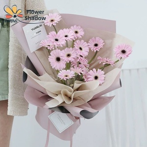 Papier d'emballage pour bouquet de fleurs frais, imprimé à l'encre, imperméable, élégant, bicolore, effet floral, en BOPP, vente en gros, fournitures pour fleuristes, en stock - Product Image 3