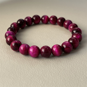 Bracciale colorato con occhiello di tigre naturale con perline rotonde alla moda con energia curativa blu di cristallo occhi di tigre rossi braccialetto per occhi di tigre all'ingrosso - Product Image 3