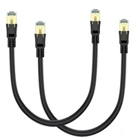 Câble Ethernet rond SFTP Cat8 OEM ODM 40 Gbit/s 2000 MHz avec connecteur RJ45 plaqué or pour routeur extérieur