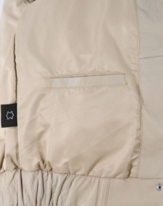 Chaqueta de Mujer Personalizada 100% Cuero Nappa Beige Genuino, Estilo Burbuja, Marca Privada, Proveedor Mayorista OEM - Product Image 5