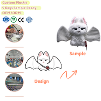 Fabricant Professionnel de Jouets en Peluche Personnalisés, Conception Haute Fidélité sur Échantillon, Peluche Chauve-Souris Blanche, Usine Certifiée BSCI ISO, Vente en Gros