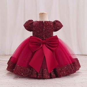 Robe à paillettes Maxfree pour fille, robe de princesse pour fête de Noël et du Nouvel An, robe à fleurs avec nœud pour bébé, robe pour fête d'anniversaire d'enfants - Product Image 3