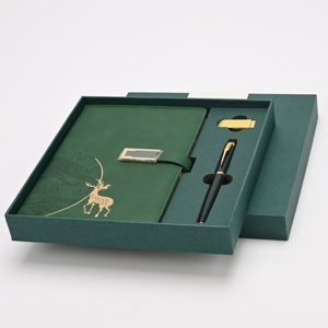 Set de Regalo de Diario de Cuero PU Verde con Logotipo Personalizado |   Libreta de Negocios con Bolígrafo para Regalos de Empleados, Eventos, Obsequios de Conferencias - Product Image 4