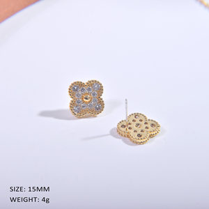 Bijoux de mode haut de gamme, zircon cubique, bijoux élégants et classiques pour femmes, cadeau, collier avec pendentif trèfle à <span class=keywords><strong>quatre</strong></span> feuilles porte-bonheur, ensemble de boucles d'oreilles - Product Image 5
