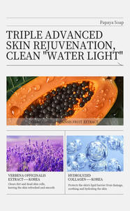 สบู่ก้อนทำมือคุณภาพสูง แบรนด์ส่วนตัว (OEM) กลิ่นหอมบำรุงผิว สารสกัดมะละกอ ช่วยให้ผิวขาวกระจ่างใส ขายส่ง - Product Image 5