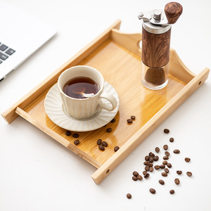 Household bamboo trays, dinner plates, snack plates, hotel dessert plates, rectangular bamboo and wood tea trays, barbecue - Product Image 2