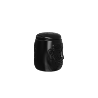 Pot à épices en céramique fait main avec logo personnalisé, motif tribal noir, pour la maison, vente en gros