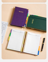 Carnet A5 simple à spirale avec couverture en polyuréthane, bloc-notes à feuilles mobiles, journal de bureau, agenda de réunion, cadeau, planificateur