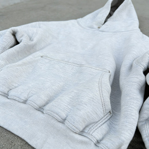Sudaderas Blancas Lisas de Alta Calidad de 500 g/m², Sudaderas Unisex al por Mayor, Ropa Urbana, 100% Algodón, Felpa Francesa, Sudadera Corta para <span class=keywords><strong>Hombre</strong></span>, Sudadera Gruesa - Product Image 5