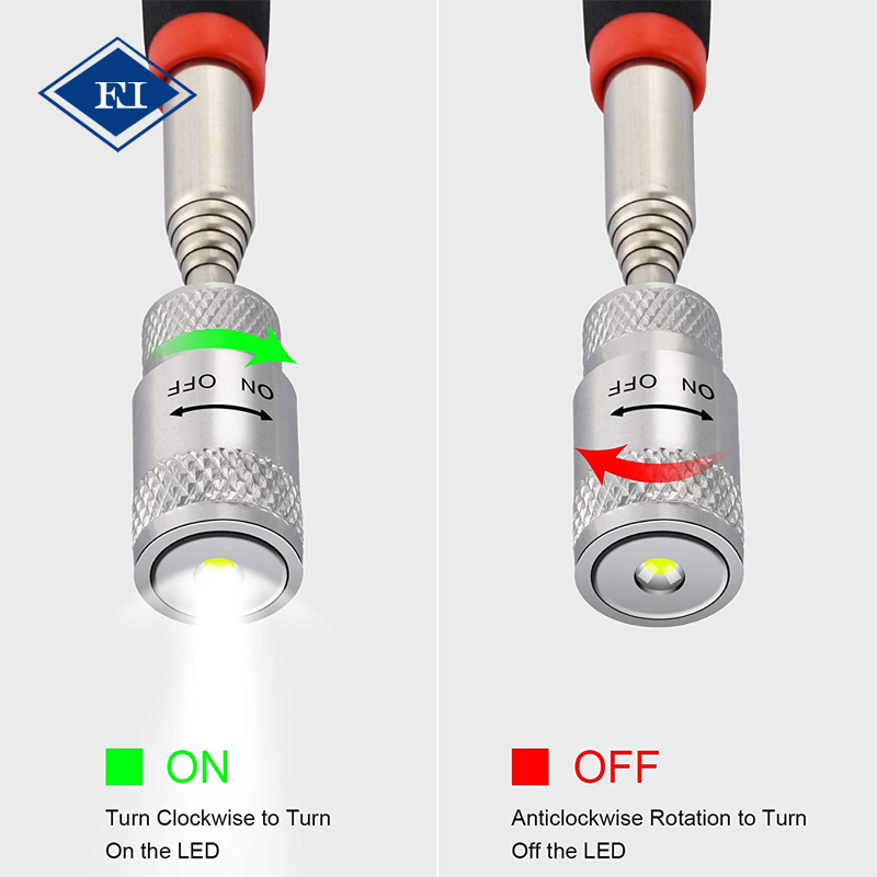 1 - 25Lbs Telescoping Magnetic Pick-up Tools Magnet Extension Tool With LED Light for Repairing and Lighting · image 3