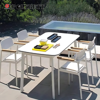 Table de salle à manger extérieure en stratifié phénolique de 12 mm, résistante à l'eau, HPL pour meubles d'extérieur