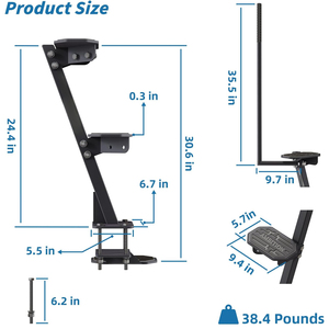 บันไดรถพ่วงเรือ AMBITION พร้อมราวจับ แผ่นกันลื่น EVA รับน้ำหนักได้ 450 ปอนด์ แนะนำสำหรับความสูงของหัวเรือไม่เกิน 43 นิ้ว - Product Image 6