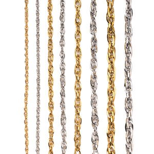 Double Link Cable <b>Chain</b> | 18K PVD Gold Stainless Steel Square Wire Open Link <b>Chain</b> for DIY Jewelry Making - Product Image 1