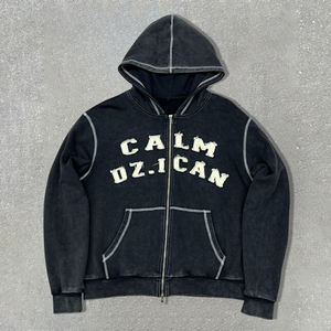 เสื้อฮู้ดมีซิปโอเวอร์ไซส์ผ้าคอตตอนลายพระอาทิตย์ปักมีฮู้ดผ้าเฟรนช์เทอร์รี่มีซิปไซส์ใหญ่ - Product Image 1