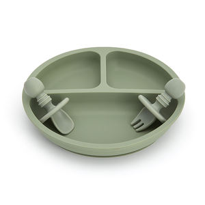 Assiette à dîner ronde pour enfants en silicone, personnalisée en usine, promotionnelle, nouveau design, écologique, robuste et très populaire - Product Image 3