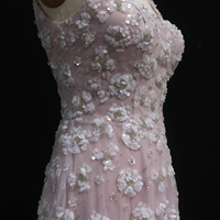 Robe de soirée florale rose clair chic Sharon Said SS602 pour femme, col carré, dos ouvert, pour mariage, fête ou bal de promo