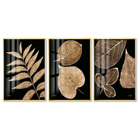 EAGLEGIFTS 2026 Dernier design moderne, peinture décorative en porcelaine cristalline encadrée avec motif de feuille dorée, œuvre d'art