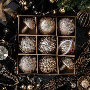Décorations de Noël créatives scintillantes pour arbre de Noël, ensemble de boules en mousse transfrontalières pour fêtes de fin d'année - Product Image 3