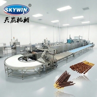 Ligne de production complète automatique de bretzels, biscuits croustillants et gâteaux en acier inoxydable industriel