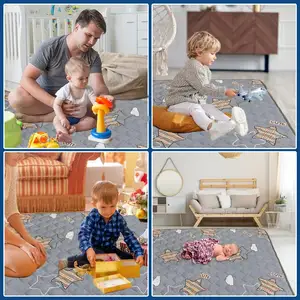 Personalizado Soft Baby Game Rugs tapete de espuma reversível impermeável Play Mat Folding Floor Mat para Kid