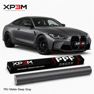 XP3M Film de protection de peinture (PPF) coloré en TPU satiné mat gris foncé, 7,5 mil, auto-réparant, anti-rayures, anti-jaunissement, base Covestro TPU - Product Image 1