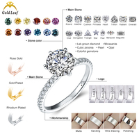 Goldleaf Klasik 14 Ayar Som Altın Kaplama IGI Sertifikalı DEF/VVS/VVS Laboratuvarda Yetiştirilmiş Elmas 1-4 Karat Brilyant Kesim Unisex Alyans