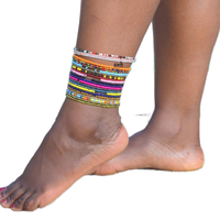 Chaînes de corps et chevillères multicolores en perles élastiques en plastique style bohème pour bijoux de fête féminins