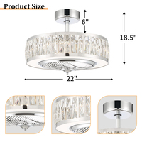 Lustre décoratif de luxe au design moderne, ventilateur de plafond LED en cuivre avec télécommande, 3 vitesses, moteur AC en cuivre pour salon