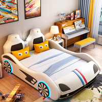 Neues Design King-Size Rennwagen-Kinderbett Kinderzimmermöbel ABS-Kunststoff Sport-Rennwagenbett mit Beleuchtung