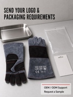 Gants en cuir de vachette résistants aux animaux, antidérapants et anti-perforation, durables, design stérile pour usage vétérinaire