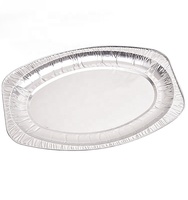 Plateaux de papier aluminium jetables moyens écologiques Plateaux de service ovales pour aliments Plateaux de service pour poissons