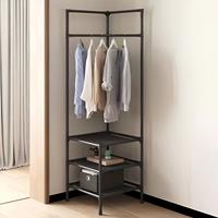 Porte-vêtements d'angle moderne en métal robuste pour gain de place